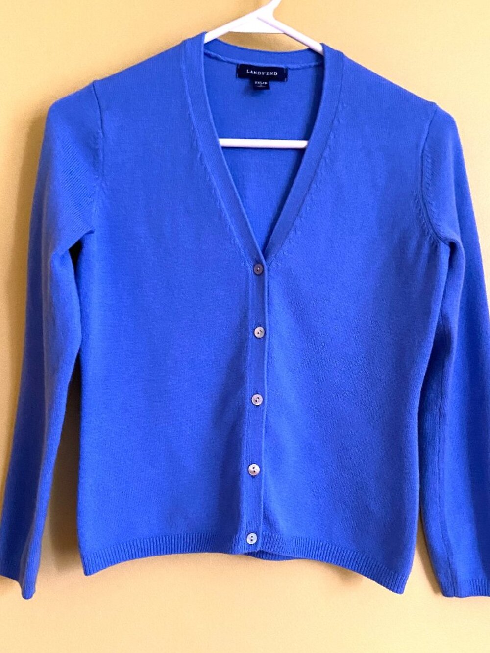 Land' End periwinkle blue button front cardigan sweater XS